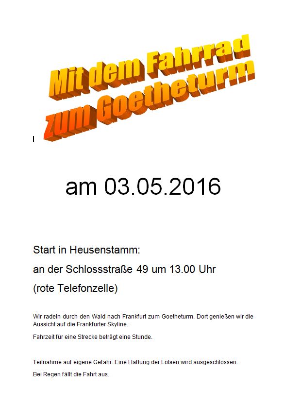 Fahrradtour zum Goetheturm